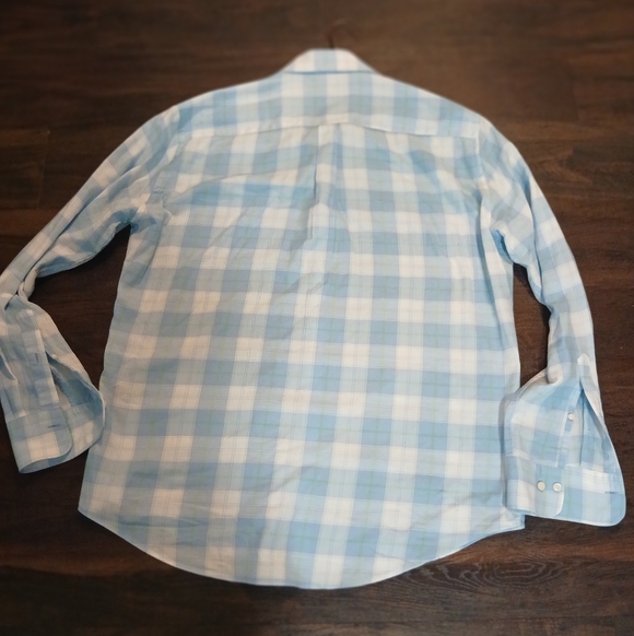 Men's Blue and White Checkered Shirt - Picture 5 of 11